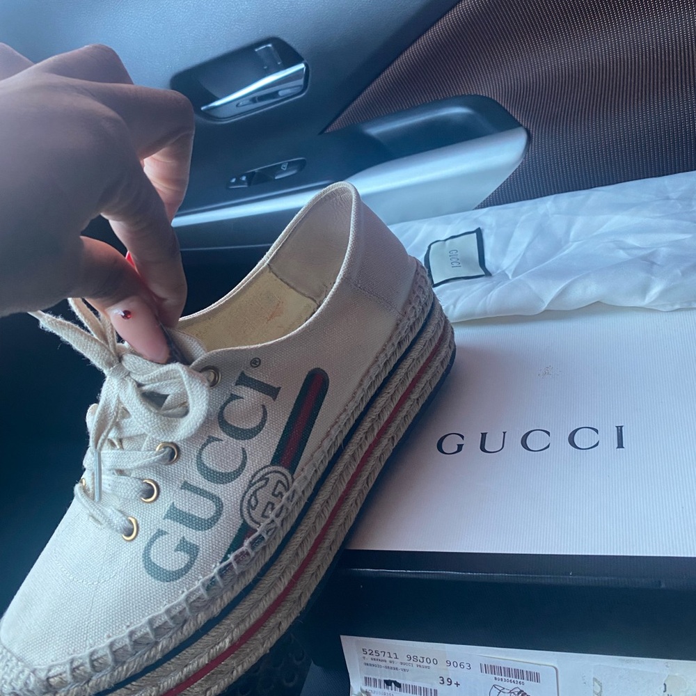 Gucci Beige Espadrille Sneakers